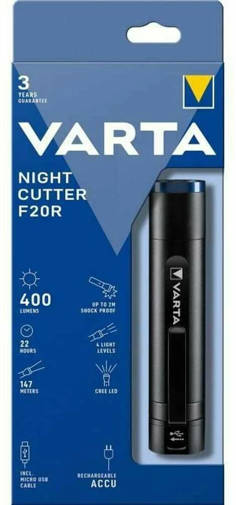 Varta Night Cutter F20R Rankinis žibintuvėlis Juoda LED