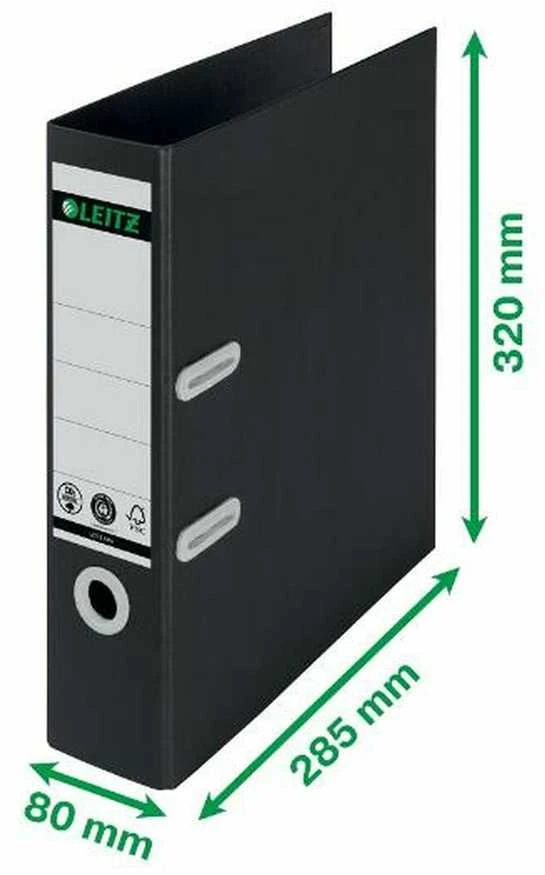 Segtuvas LEITZ 180° Recycle, A4, 80mm, juoda