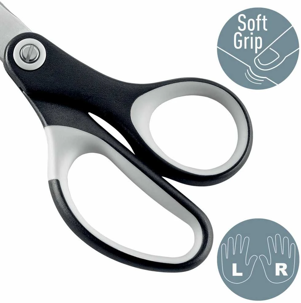 Žirklės 18cm universalios LEITZ Titanium, juodos – baltos spalvos