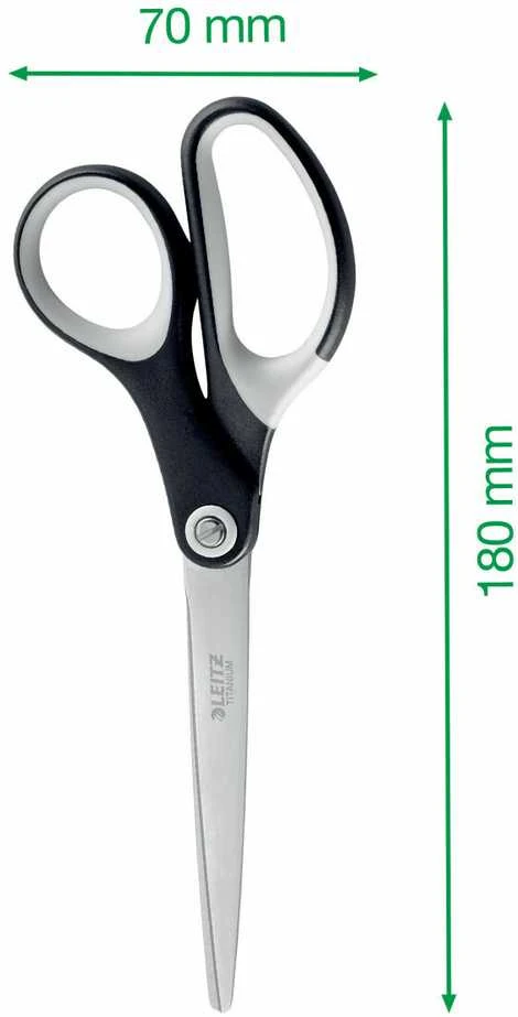 Žirklės 18cm universalios LEITZ Titanium, juodos – baltos spalvos