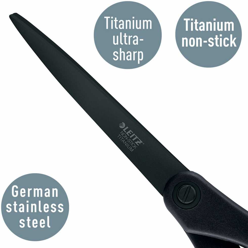 Leitz Juoda nepridegančios žirklės 205mm