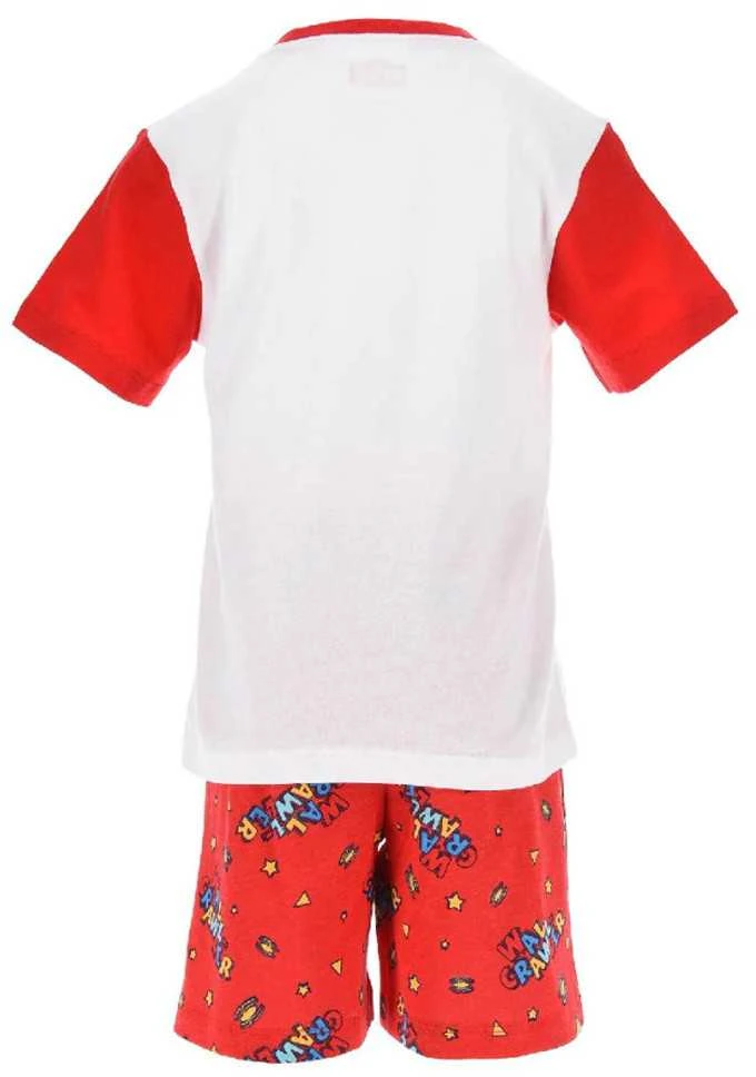 Žmogaus-voro „Siberian Wall Crawler“ raudona vaikiška trumpa pižama 4 metai / 104 cm