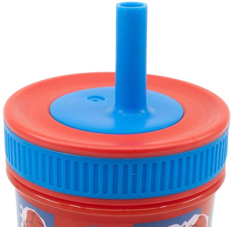 Žmogaus-voro silikoninis šiaudelio puodelis „Grid“ 420 ml