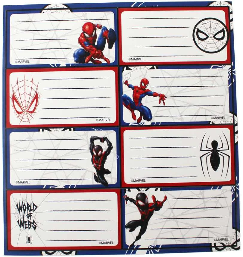 Žmogaus-voro „World of Webs“ užrašų knygelės etiketės, 16 vnt.