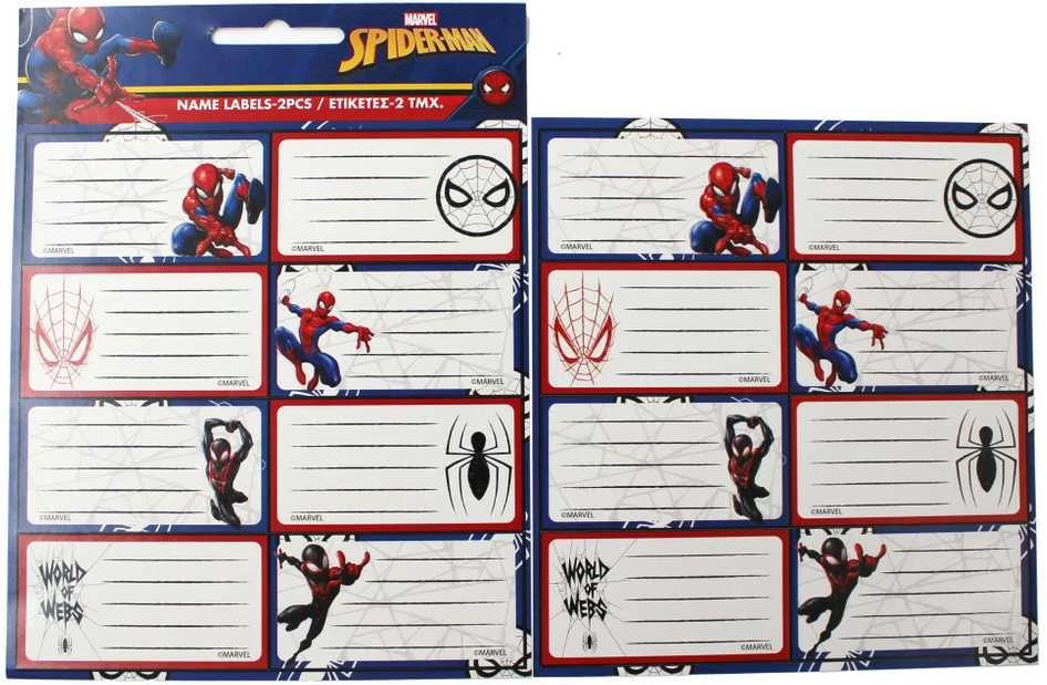 Žmogaus-voro „World of Webs“ užrašų knygelės etiketės, 16 vnt.