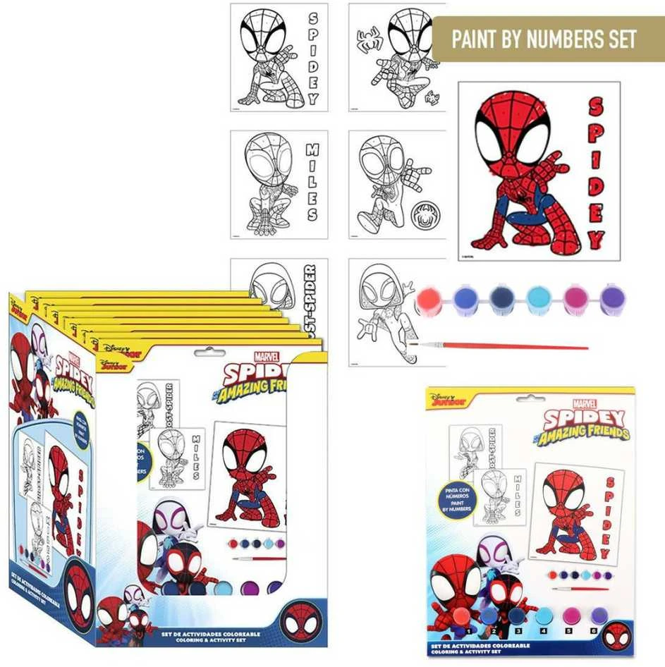 Žmogus-voras ir „Spidey Friends“ piešimo pagal skaičius rinkinys