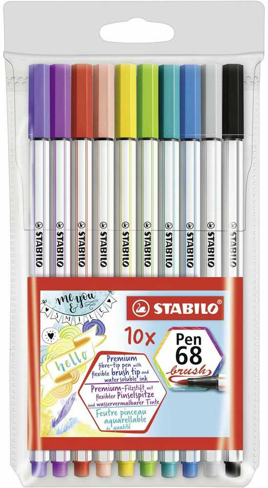 Stabilo Teptukiniai flomasteriai PEN 68, 10 sp.