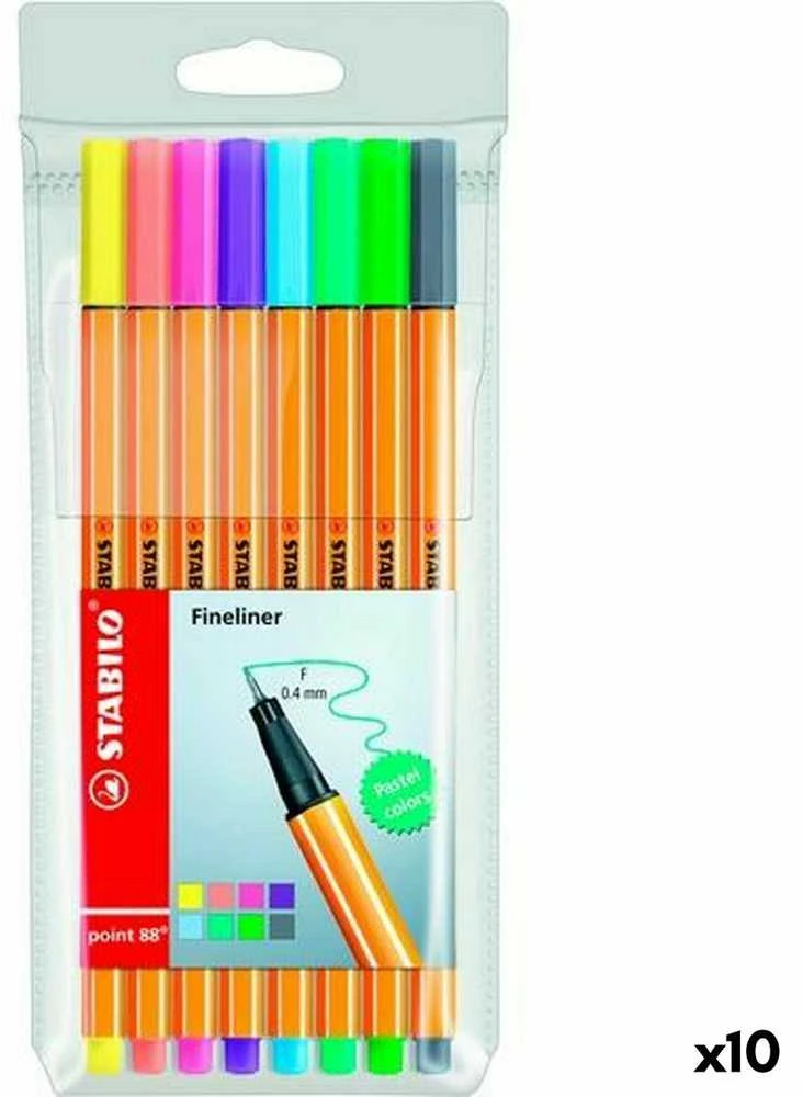 Stabilo Fineliner point 8 pastelinės spalvos