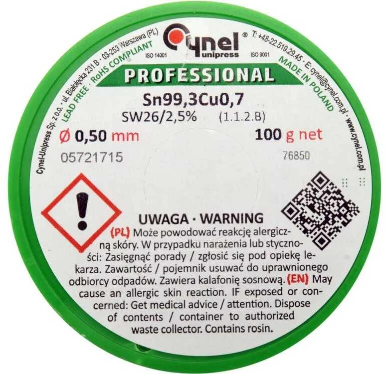 0.5 mm be švino litavimo viela su fliuso šerdimi, 100 g ritinėlis elektronikai