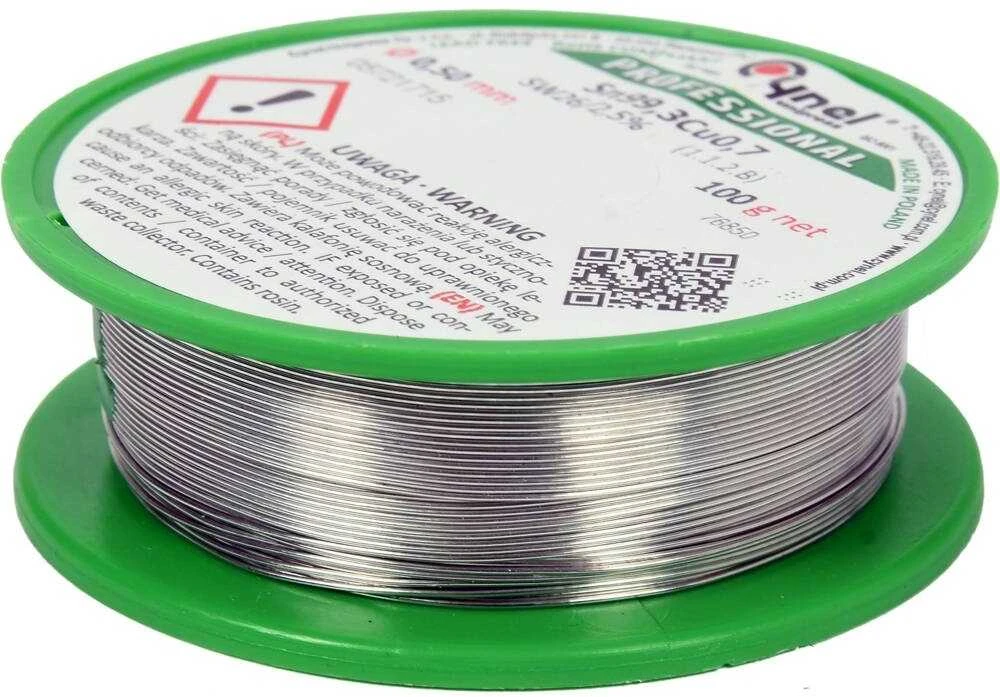 0.5 mm be švino litavimo viela su fliuso šerdimi, 100 g ritinėlis elektronikai