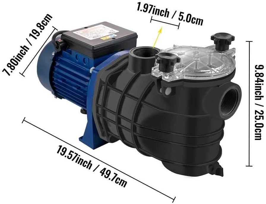 VEVOR Baseino siurblys 1 AG, 15000 l/h 750W