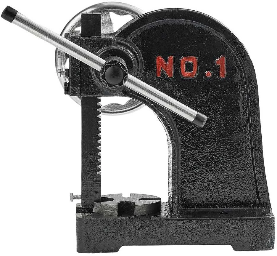 1 tonos arboro presas, kniedžių presavimo mašina, rankračio ketaus surinkimas, rankinis presas, metalo presas, odos presas, amatų presas
