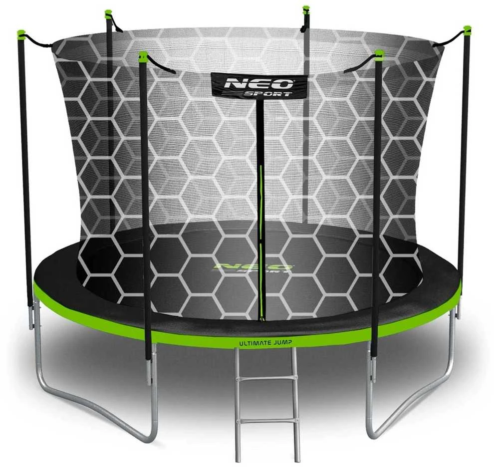 10 pėdų sodo trampolinas su apsauginiu tinklu ir kopėčiomis, lauko šokinėjimo trampolinas, apvalus trampolinas vaikams, kiemo trampolinas