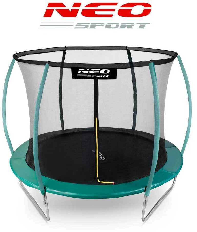 10 pėdų sodo trampolinas su apsauginiu tinklu ir kopėčiomis, 312 cm lauko trampolinas, apvalus trampolinas vaikams, didelis trampolinas