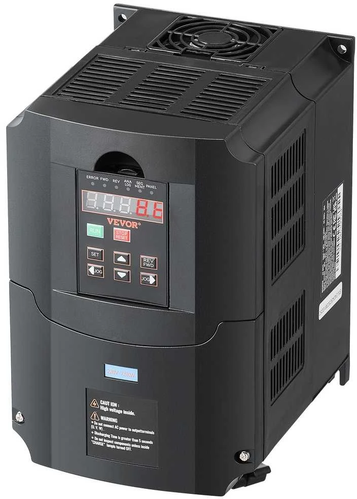 10HP kintamo dažnio pavara, 7.5KW VFD, 220V vienfazis/trifazis į 3 fazių keitiklis, variklio greičio reguliatorius, pramoninis dažnio keitiklis