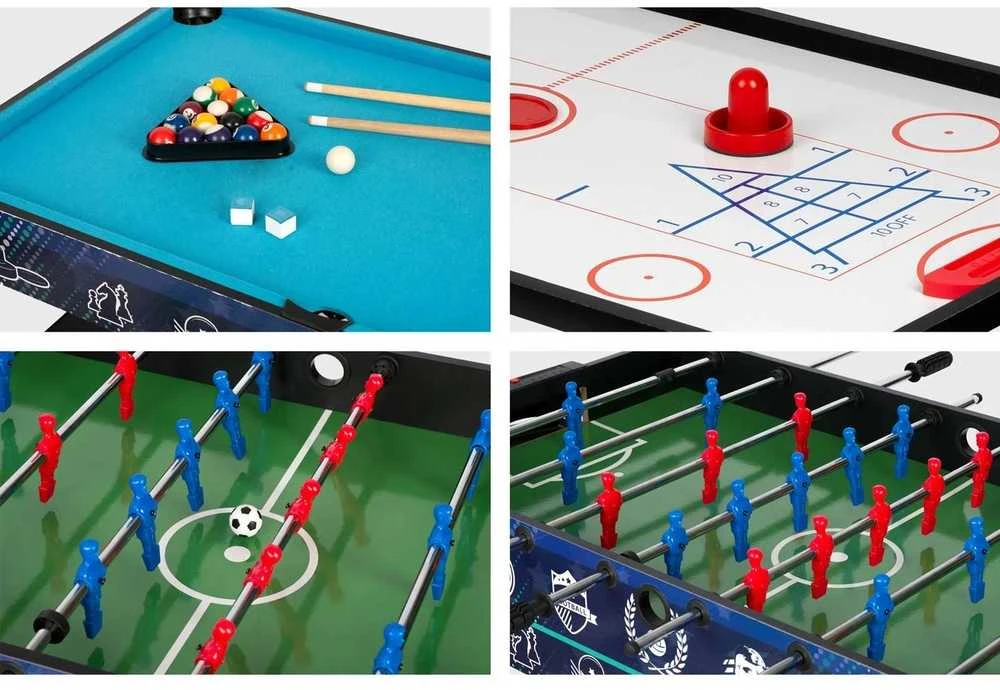 12-in-1 Žaidimų Stalas: futbolas, tenisas, oro ritulys, biliardas ir daugiau. Universalus žaidimų stalas šeimai.