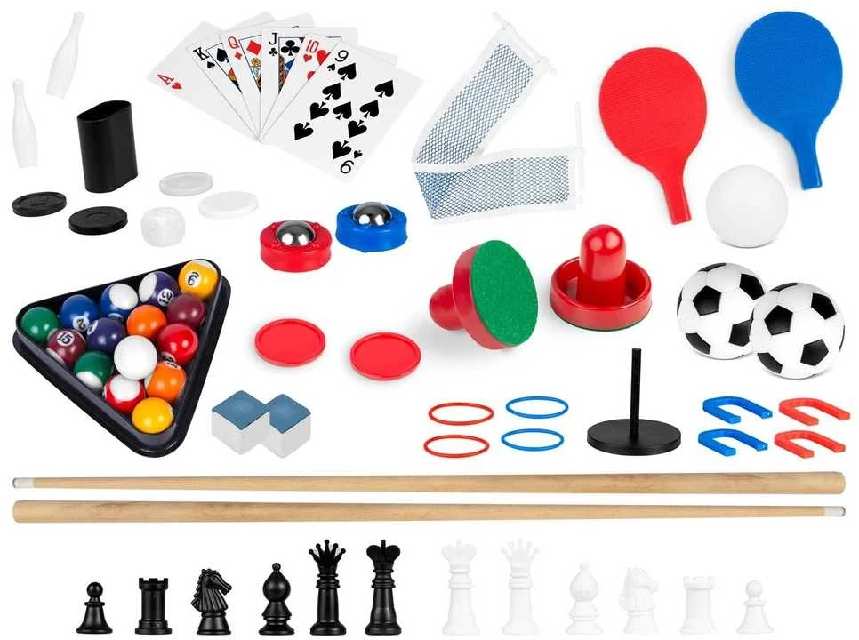 12-in-1 Žaidimų Stalas: futbolas, tenisas, oro ritulys, biliardas ir daugiau. Universalus žaidimų stalas šeimai.