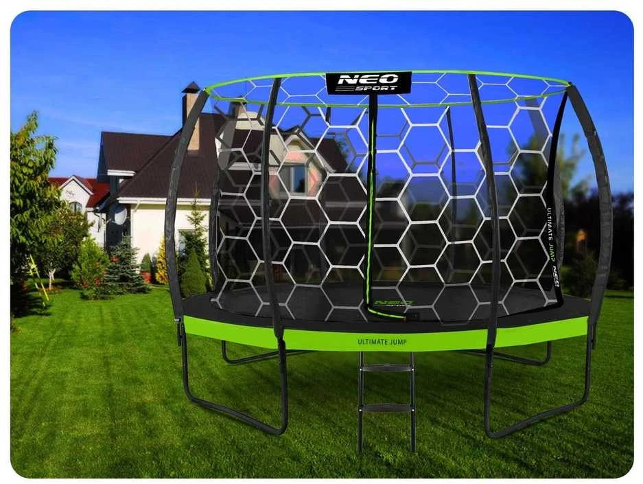 12 pėdų trampolinas 374 cm su vidiniu tinklu, lauko apvalus trampolinas, sodo trampolinas vaikams, trampolinas su apsauginiu tinklu, didelis trampolinas