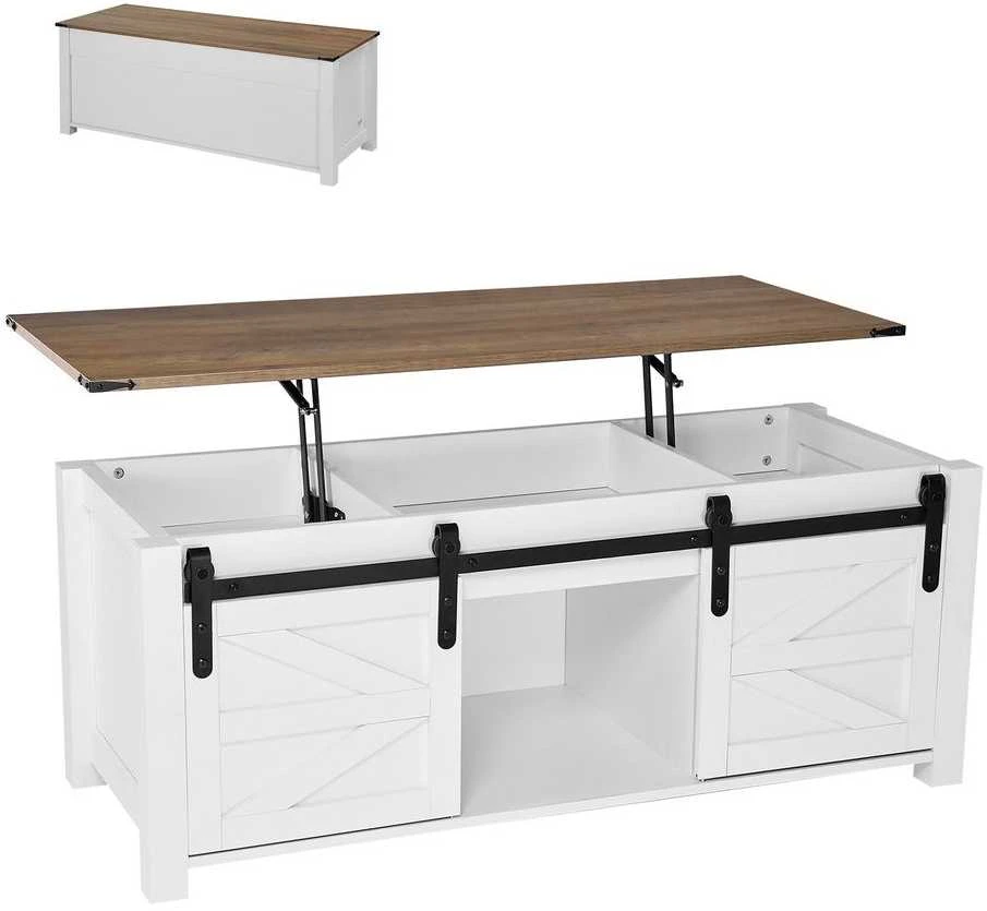 VEVOR 120 cm kaimo stiliaus kavos staliukas su pakeliamu stalviršiu