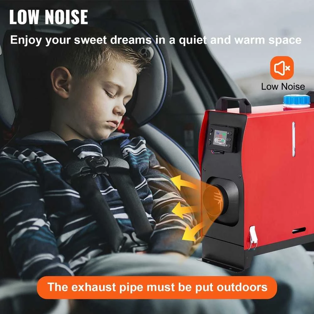 12V 8kW Dyzelinis Šildytuvas Automobiliams, Kemperiams, Sunkvežimiams, su LCD Valdymu, Tyliu Duslintuvu, Greitas Šildymas, Kuro Šildytuvas, Nešiojamas