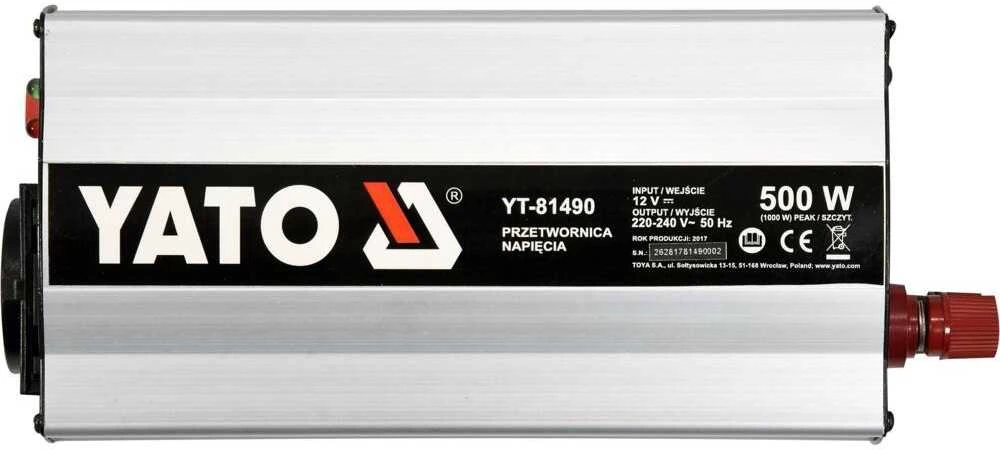 12V į 230V galios keitiklis 500W, įtampos keitiklis, nuolatinės srovės į kintamosios srovės galios keitiklis, automobilinis galios keitiklis