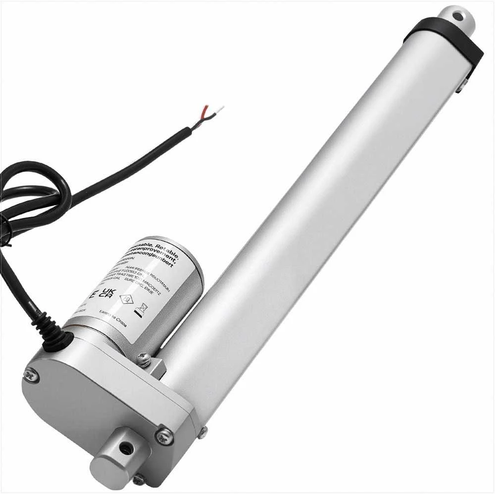 12V linijinė pavara 250mm eiga, IP54 aliuminio lydinio elektrinis stūmoklis kėlimo stalui, kėdėms, langams ir durims, didelio greičio linijinio judėjimo įrenginys baldams