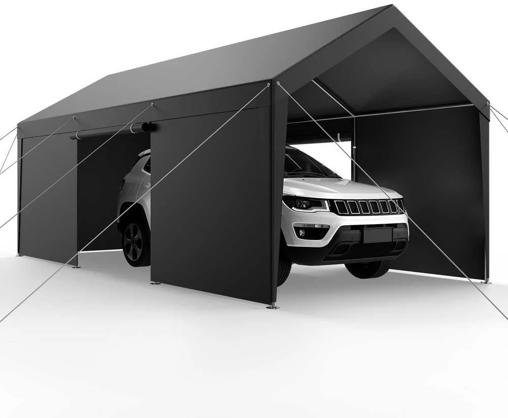 VEVOR Automobilio pastogė su sienelėmis, 12x20 pėdų, pilka