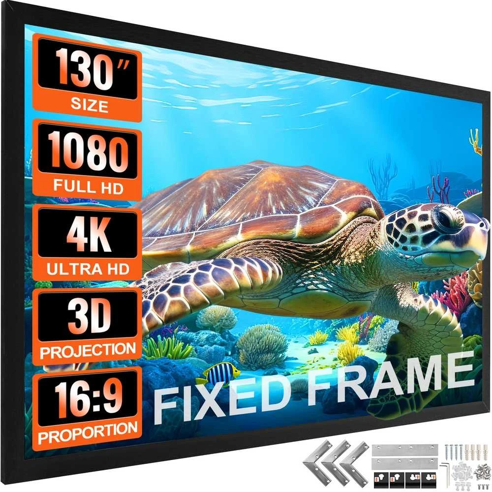 VEVOR 130 colių 16:9 projekcijos ekranas 4K HDTV