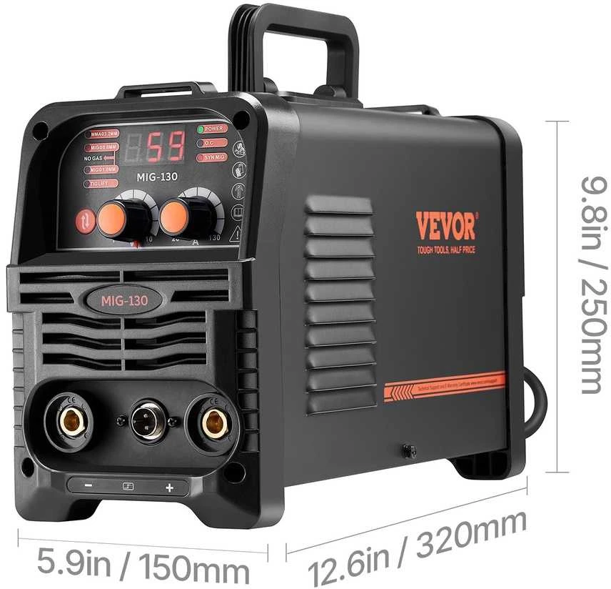 130A MIG suvirinimo aparatas, 3in1 MIG/TIG/MMA, nešiojamas metalo virinimui, suvirintojas, inverterinis