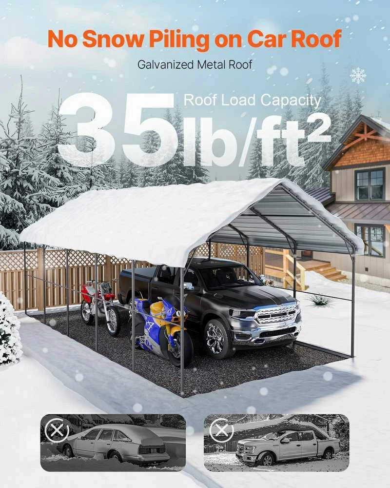 13x8 m Tvirtas Metalinis Garažas, Automobilių/Valčių Pastogė, Q195 Plieno Rėmas, Apsauga nuo Oro Sąlygų, Transporto Priemonės Sandėliavimo Sprendimas, Metalo Stoginė, Lauko Garažas