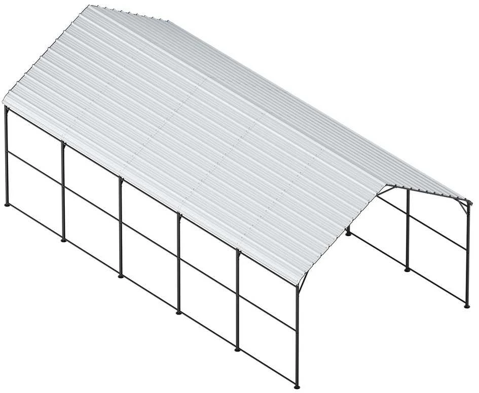 13x8 m Tvirtas Metalinis Garažas, Automobilių/Valčių Pastogė, Q195 Plieno Rėmas, Apsauga nuo Oro Sąlygų, Transporto Priemonės Sandėliavimo Sprendimas, Metalo Stoginė, Lauko Garažas
