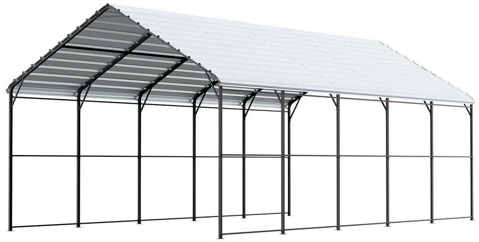 13x8 m Tvirtas Metalinis Garažas, Automobilių/Valčių Pastogė, Q195 Plieno Rėmas, Apsauga nuo Oro Sąlygų, Transporto Priemonės Sandėliavimo Sprendimas, Metalo Stoginė, Lauko Garažas