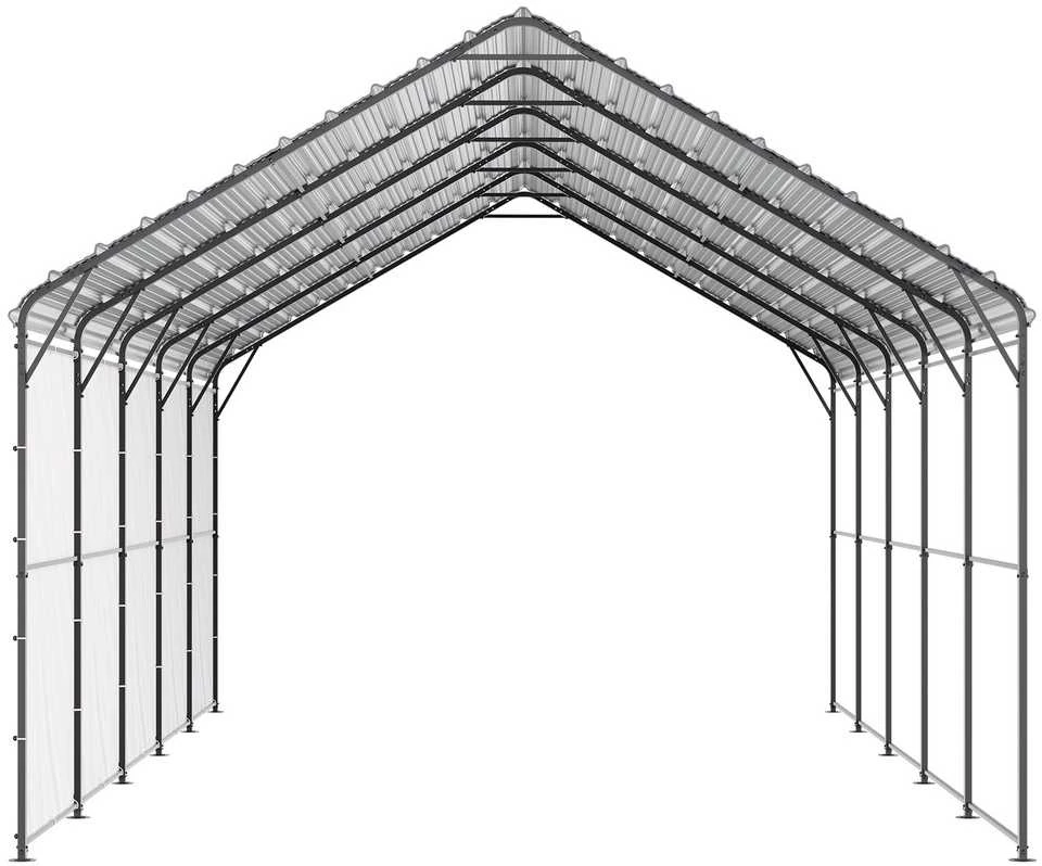 13x8 m Tvirtas Metalinis Garažas, Automobilių/Valčių Pastogė, Q195 Plieno Rėmas, Apsauga nuo Oro Sąlygų, Transporto Priemonės Sandėliavimo Sprendimas, Metalo Stoginė, Lauko Garažas