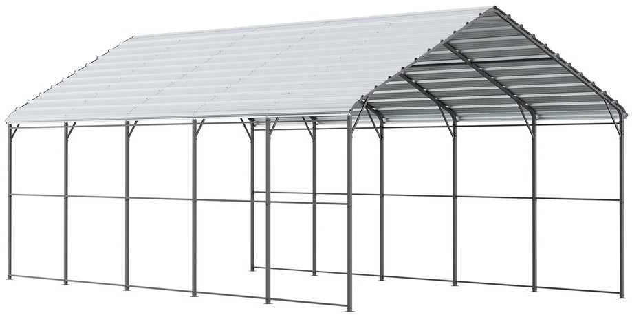 13x8 m Tvirtas Metalinis Garažas, Automobilių/Valčių Pastogė, Q195 Plieno Rėmas, Apsauga nuo Oro Sąlygų, Transporto Priemonės Sandėliavimo Sprendimas, Metalo Stoginė, Lauko Garažas