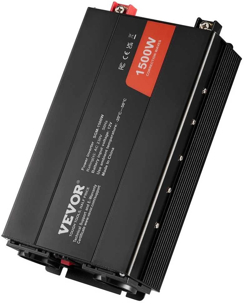 1500 W galios keitiklis, modifikuota sinusinė banga, nuo 12 V DC iki 230 V AC