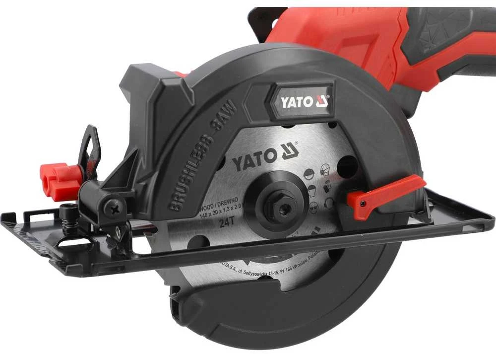 18V Akumuliatorinis diskinis pjūklas, 140mm diskas, variklis be šepetėlių, su 2 x 4Ah baterijomis, medienos, faneros, OSB pjovimui