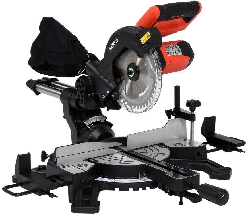 Yato 18V kampinis pjūklas su stumdoma funkcija, 185 mm ašmenys, medienos pjovimo pjūklas, plokščių pjūklas, laminato pjūklas