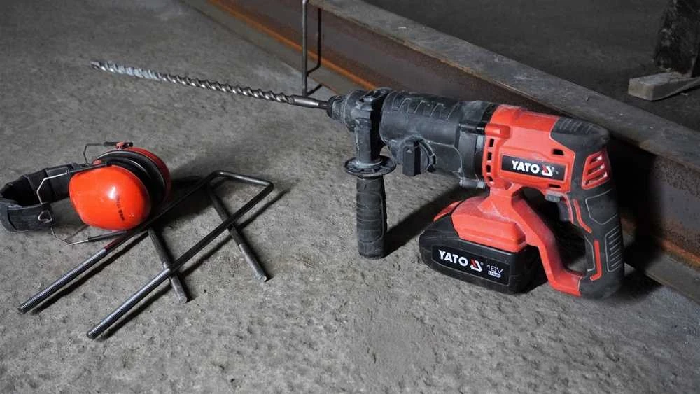 18V SDS+ perforatorius betonui, su kalimo funkcija, smūginis grąžtas, sukamasis perforatorius