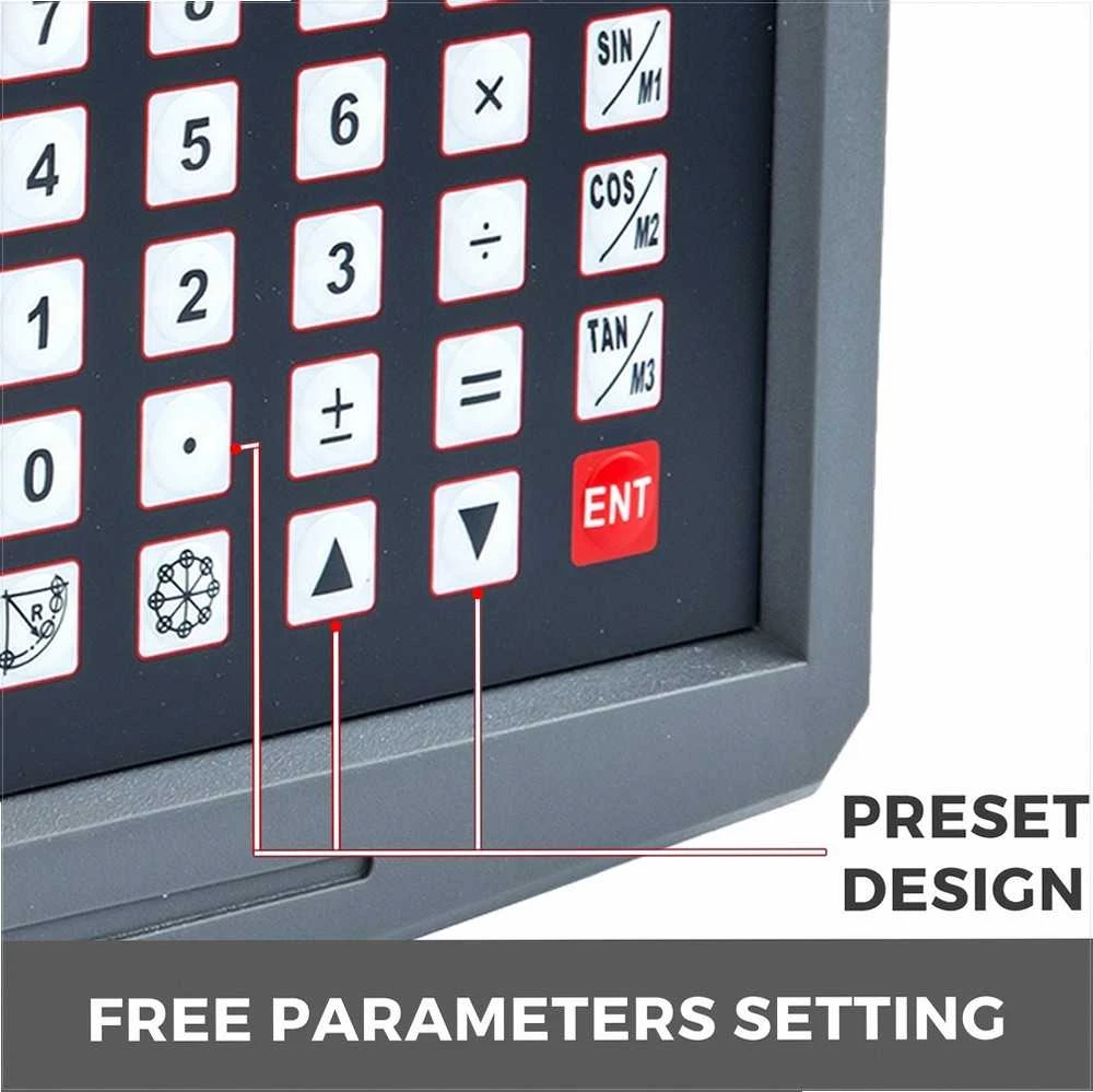 VEVOR 2 ašių skaitmeninis nuskaitymo įrenginys DRO frezavimo ir tekinimo staklėms, didelio tikslumo linijinis enkoderis, tvirtas korpusas, stabilus matavimas, TTL įvesties signalas, staklių priedas