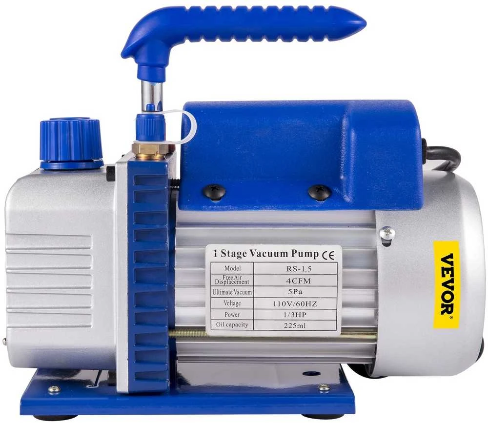 VEVOR 2 galonų vakuuminė kamera su silikono epoksidinėmis dujomis 4CFM 1\/3HP siurblys