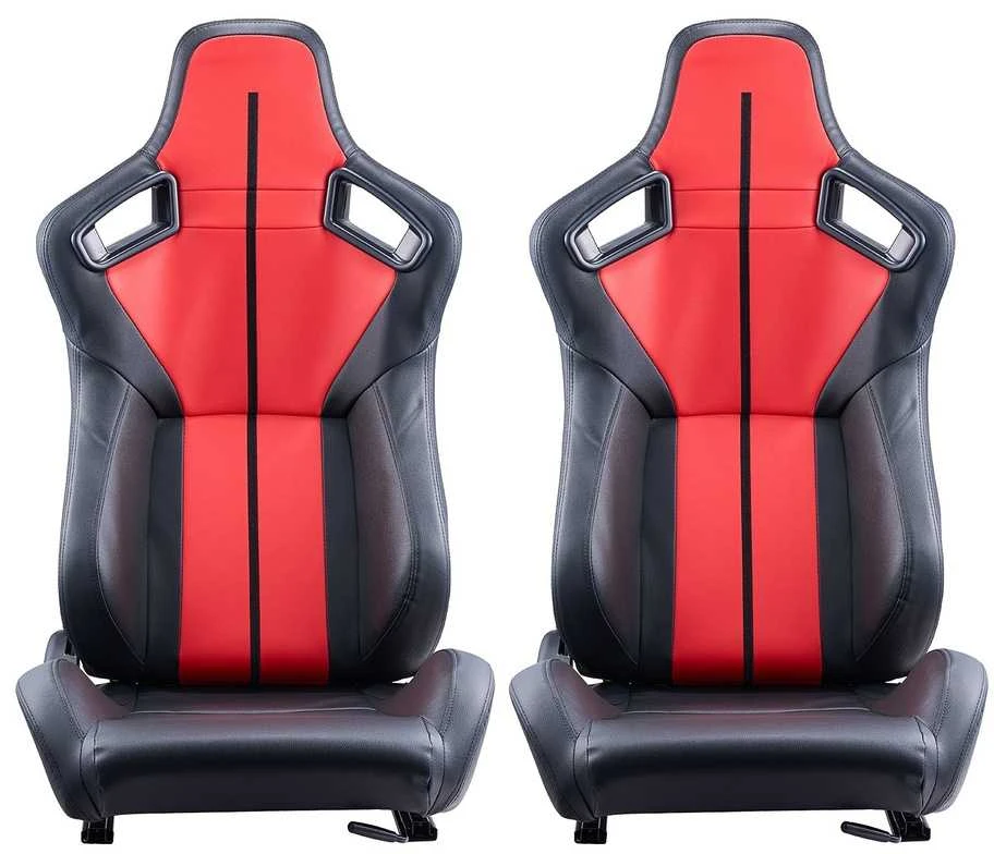 2 lenktynių sėdynės su PVC oda, reguliuojami bėgeliai, ergonomiškos, universalios, sportinės automobilių sėdynės, vairuotojo sėdynės