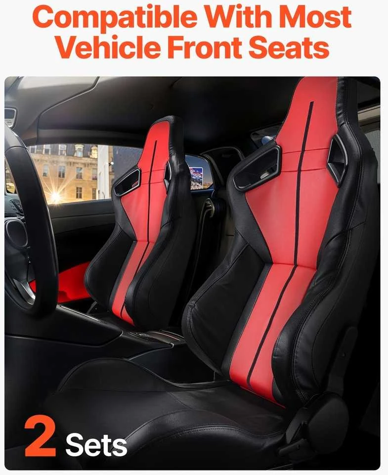 2 lenktynių sėdynės su PVC oda, reguliuojami bėgeliai, ergonomiškos, universalios, sportinės automobilių sėdynės, vairuotojo sėdynės