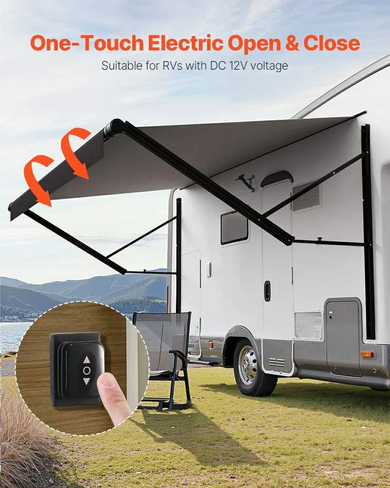 20' RV Pakeitimo Elektrinė Markizė, DC12V Priekabos Markizė Kempingui, Vandeniui Atsparus RV Pavėsis