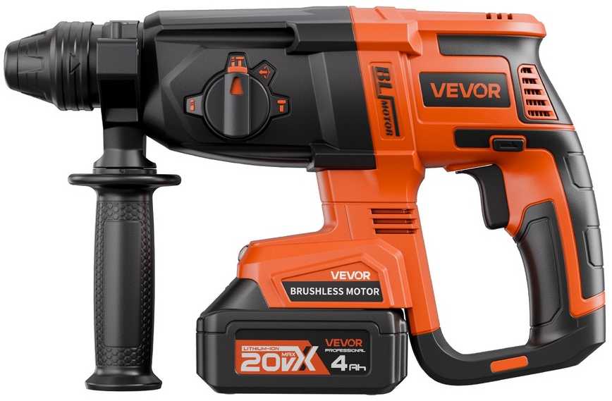 20 V akumuliatorinis SDS-Plus gręžtuvas-plaktukas, 4 funkcijų, bešepetėlis, betonui, smūginis gręžtuvas, perforatorius