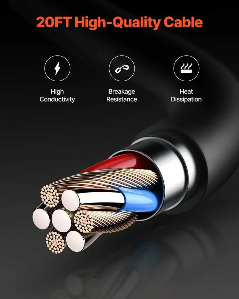 200A Ritininis pistoletas su 6.09 metro kabeliu, ergonomiška rankena, permatomu apsauginiu dangteliu, 0.030/0.035 vielos skersmens ritininis suvirinimo pistoletas