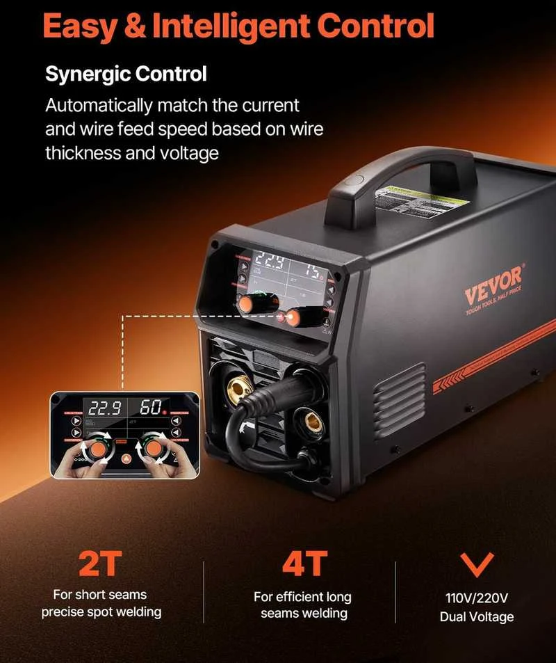 200A sinergetinis MIG suvirinimo aparatas, daugiaprocesinis IGBT inverteris, Flux Core MIG Stick Lift TIG suvirinimas, metalo suvirinimo įranga