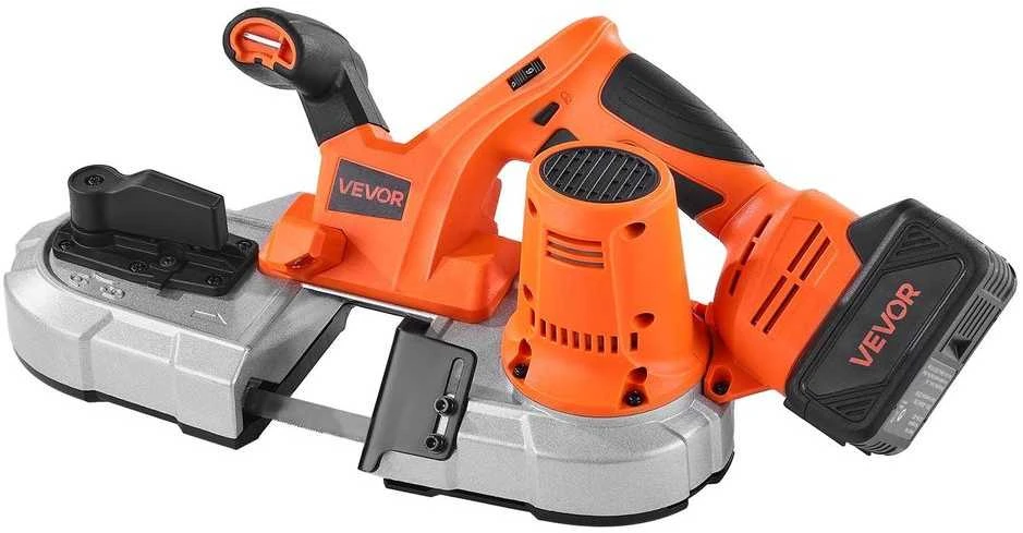 20V Nešiojamas Juostinis Pjūklas, 65 mm Gylis, Akumuliatorinis su 4.0 Ah Akumuliatoriumi, Kintamo Greičio Metalui ir Medienai, Kompaktiškas Pasidaryk pats Projektams