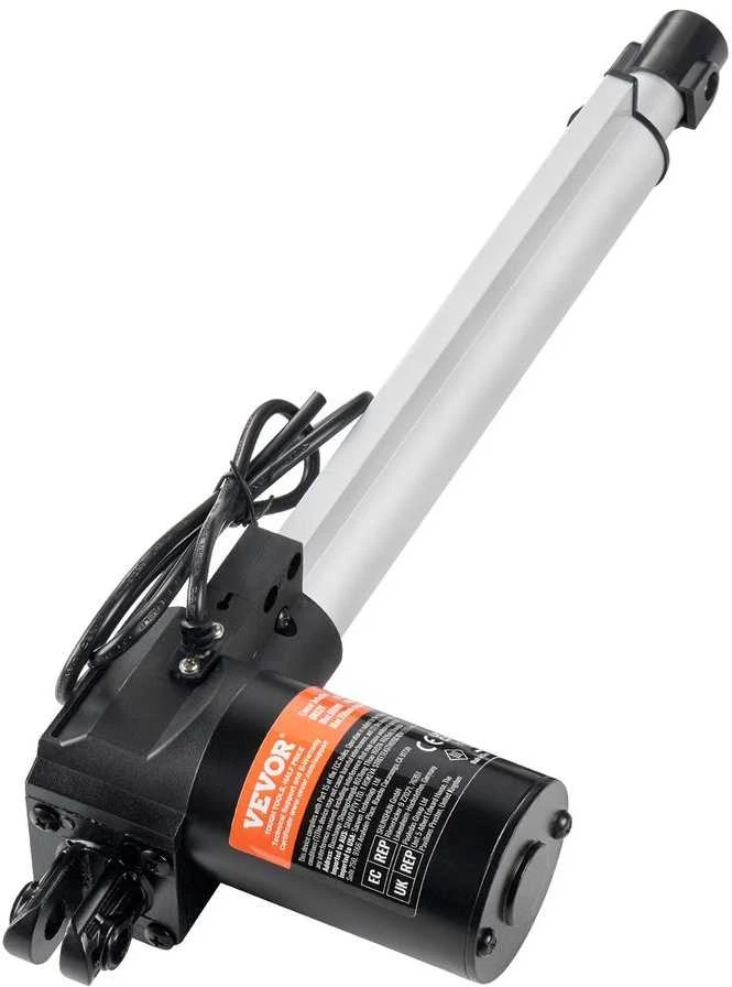 24V linijinės pavaros komplektas, 25.4 cm eiga, 99.8kg keliamoji galia, IP44, elektrinė linijinė pavara baldams, automatikos sistemoms, didelės galios linijinė pavara