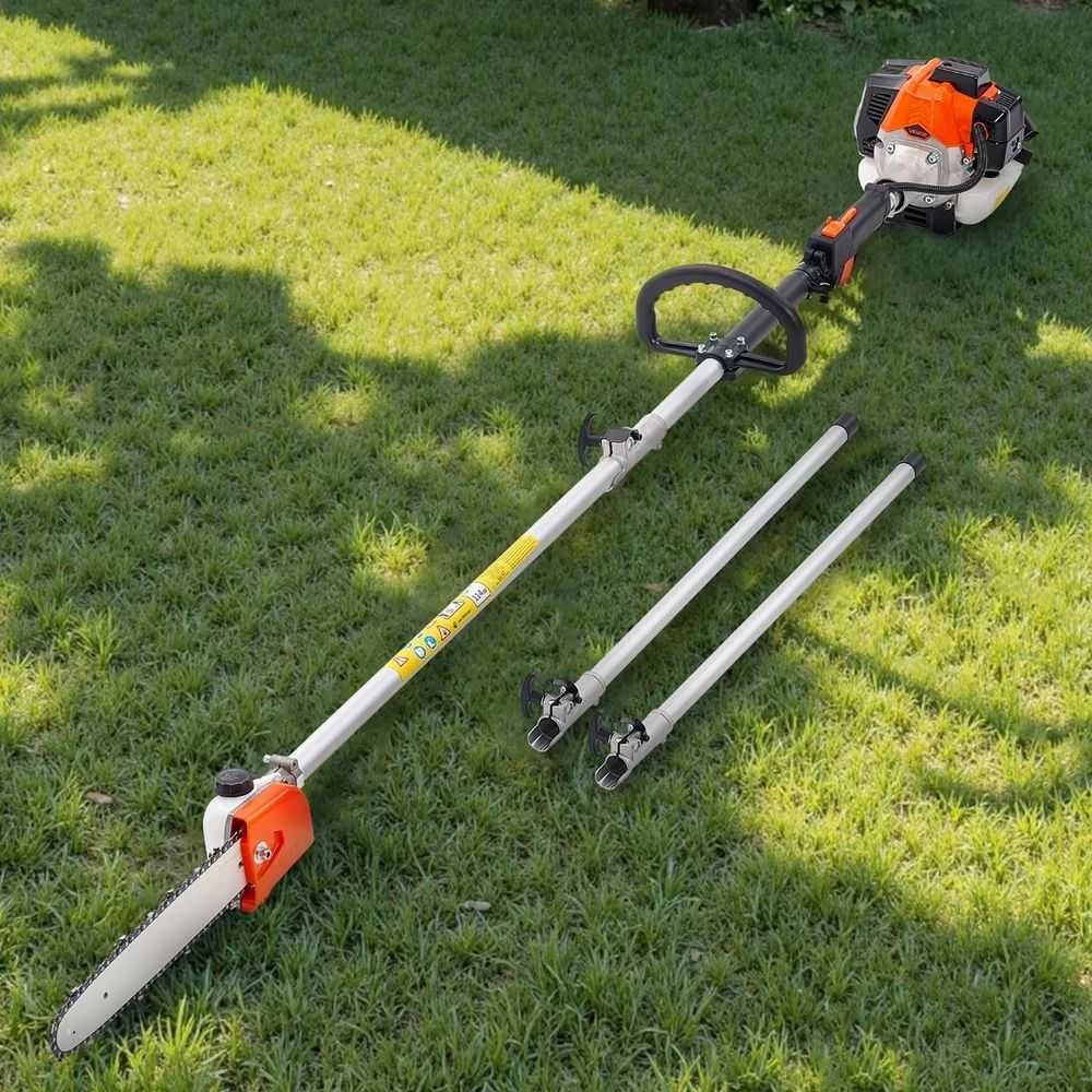 25CC Benzininis genėjimo pjūklas su stulpu, ištraukiamas medžių genėjimo grandininis pjūklas su 30.5 cm juosta, belaidis trimeris sodo darbams, galingas šakų pjovimui