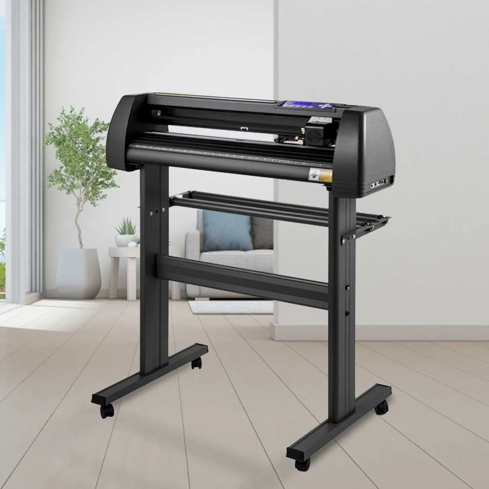 28 colių vinilo pjaustytuvas, reguliuojamas greitis ir jėga, didelis tikslumas, dviguba ritinėlių sistema, skaitmeninis LCD ekranas, USB ir COM sąsaja, „SignMaster“ programinė įranga, tvirtas grindų stovas